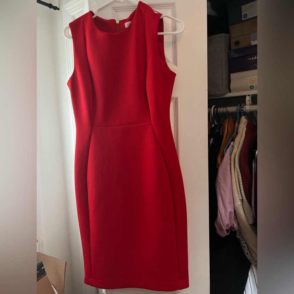 Red Calvin Klein dress